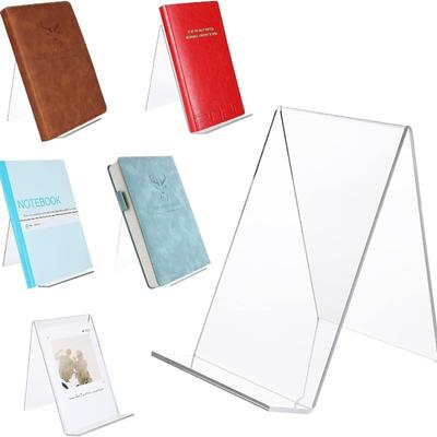 L-shaped Transparent Acrylic Bookshelf Bookstand Stand Book Display Rack Book Display Photo Album Notebook Stand Multi Functional Counter Display Rack