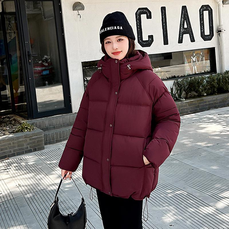 2025 Simple New Cotton-padded Clothes Women's Winter Medium and Long Korean Version Loose Thickened Cotton-padded Clothes Cotton-padded Jackets Versat