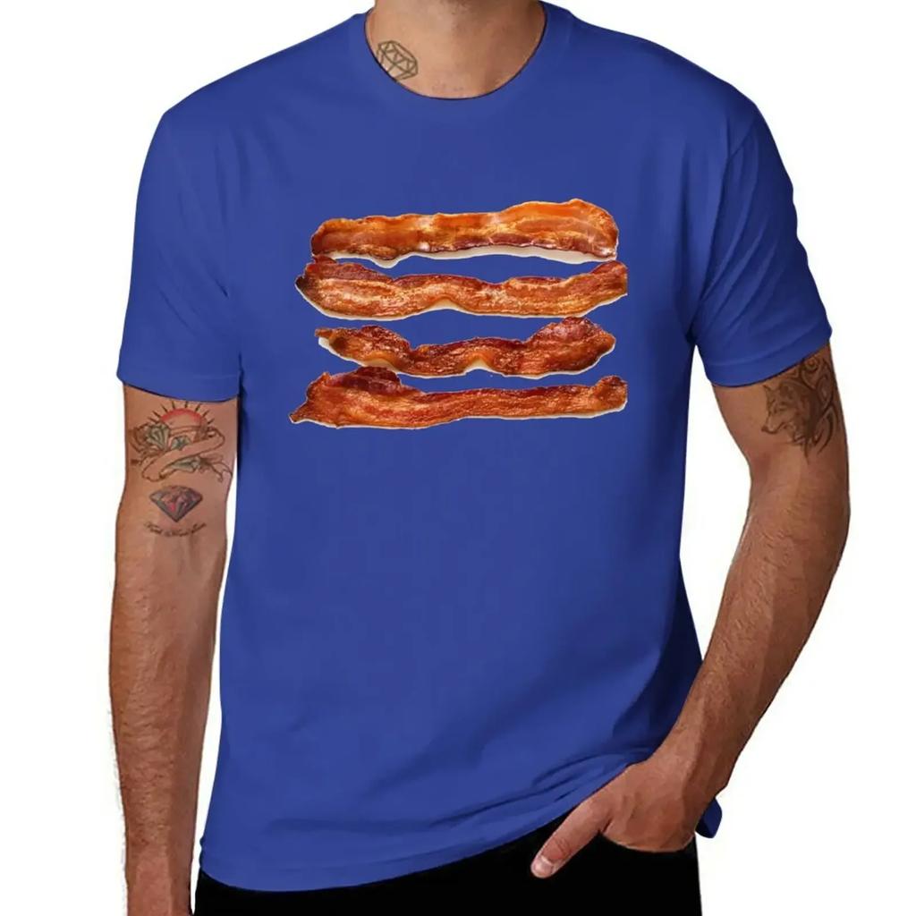 Bacon Rashers T-Shirt Blouse Plus Sizes Short Sleeve Tee T-shirts for Men Cotton