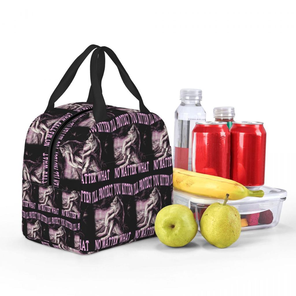 Wolf Ripping Alpha Wolf Werewolf Insulated Lunch Bag for Kids School Cooler Thermal Food Box Tote Portable Lunch Boxes Container