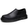 Elastic Band First Layer Crazy Horse Black Low-top Small Leather Shoes Children's Genuine Leather British Large Size Short Boots Round Head Casual Too