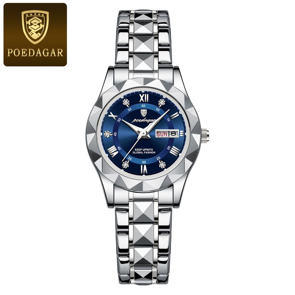 Luxury Brand New Women's Watch Waterproof Double Calendar Luminous Quartz Watch Diamond Ladies Business Clock