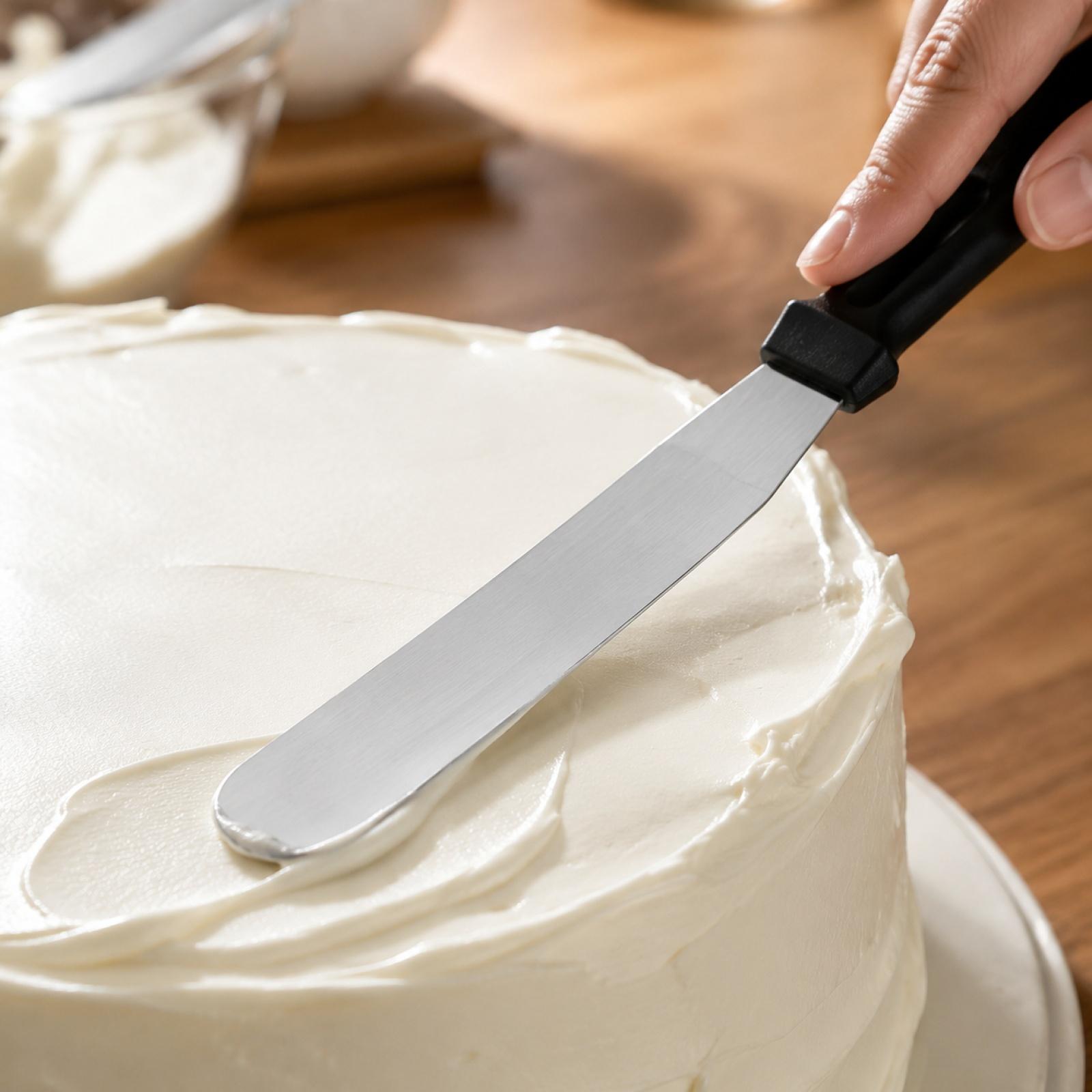 

Stainless Steel Baking Spatula Butter Knife Household Jam Cream Spreader with Comfortable Handle for Kitchen Use one size чорний