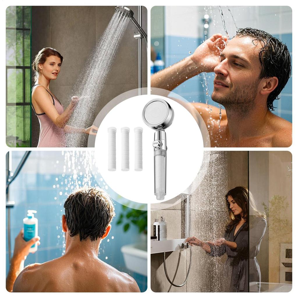 Filtered Shower Head Handheld Impurity Removal Sprayer Shower Filtered Head For Hard Water For Daily Bathing Washing Bathtub