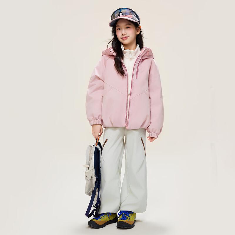 Girls' 90% White Duck Down Hooded Puffer Jacket