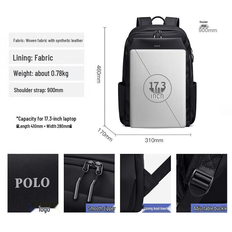 POLO Herren Reise- & Business-Laptop-Rucksack