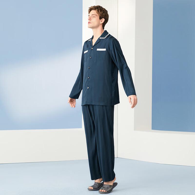 Fenteng Herren Seidenähnliches Loungewear-Set