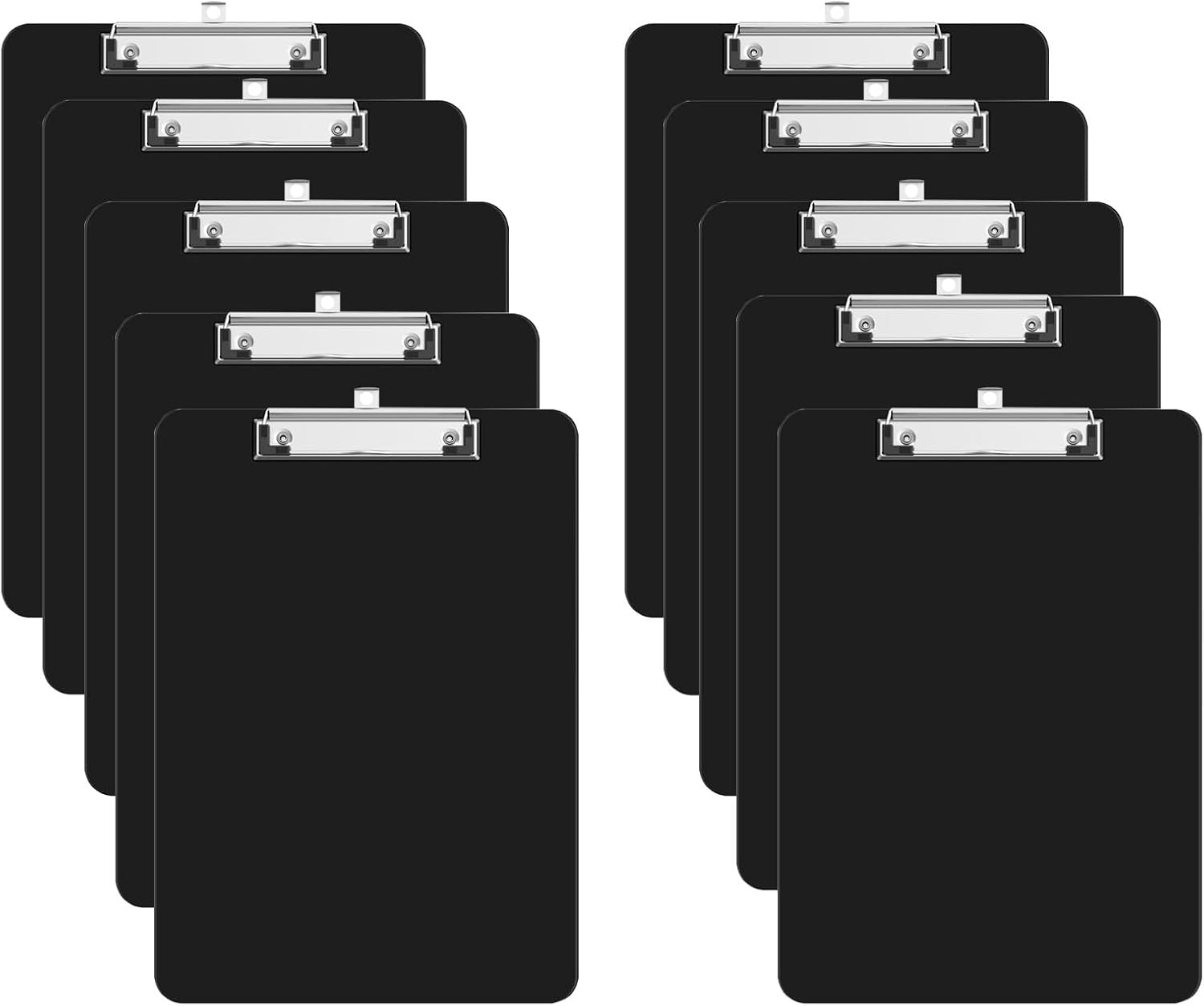 

Plastic Clipboards, 10pcs A4 Clipboard Folder 12.5x9 Inch Clip Boards with Secure Hold for Office & Classroom Supplies - Black
