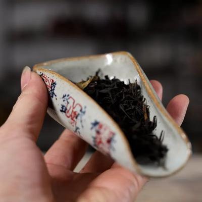 Vintage Chinesische Kalligraphie Teelöffel Keramik Cha Ze Teezubehör Teezeremonie Teeschaufeln