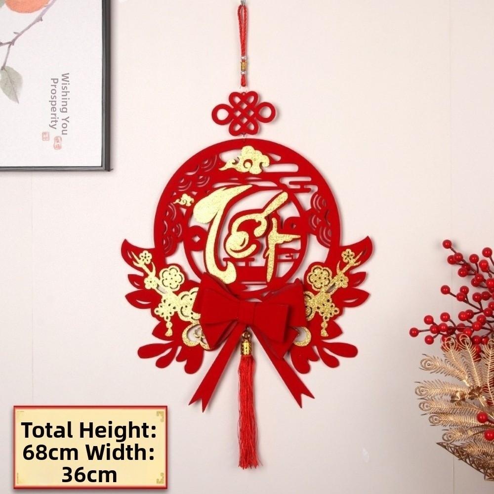 Traditional Lunar New Year Decorations Tassels Chinese Style Goat Year Festival Pendants Blessing Word Fan Shape