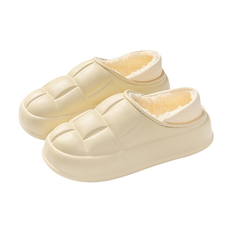 Men's and Women's Waterproof Cotton Slippers: 2024 Autumn/Winter Non-Slip Wrap-Heel, Plus Velvet for Indoor Warmth.