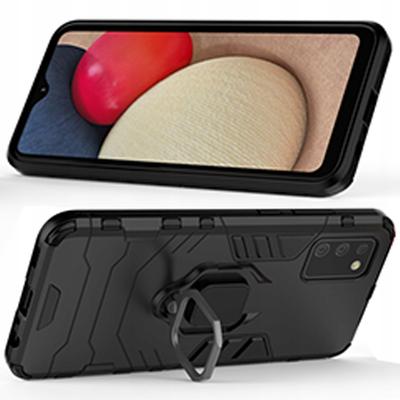 Ring Armor Pancerne Hybrydowe Etui Pokrowiec + Magnetyczny Uchwyt Samsung Galaxy A03s (166,5) Czarny