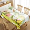 3D Flowers Rose Tree Tablecloth Watercolor Art Drawing Rectangle Table Cover for Living Room Dining Room Coffee Table Decor