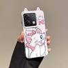 KEYSION Cute Ear Cartoon Case for Redmi Note 13 Pro 5G with Lanyard Soft Silicone+PC Shockproof Phone Cover for Xiaomi POCO X6 5G