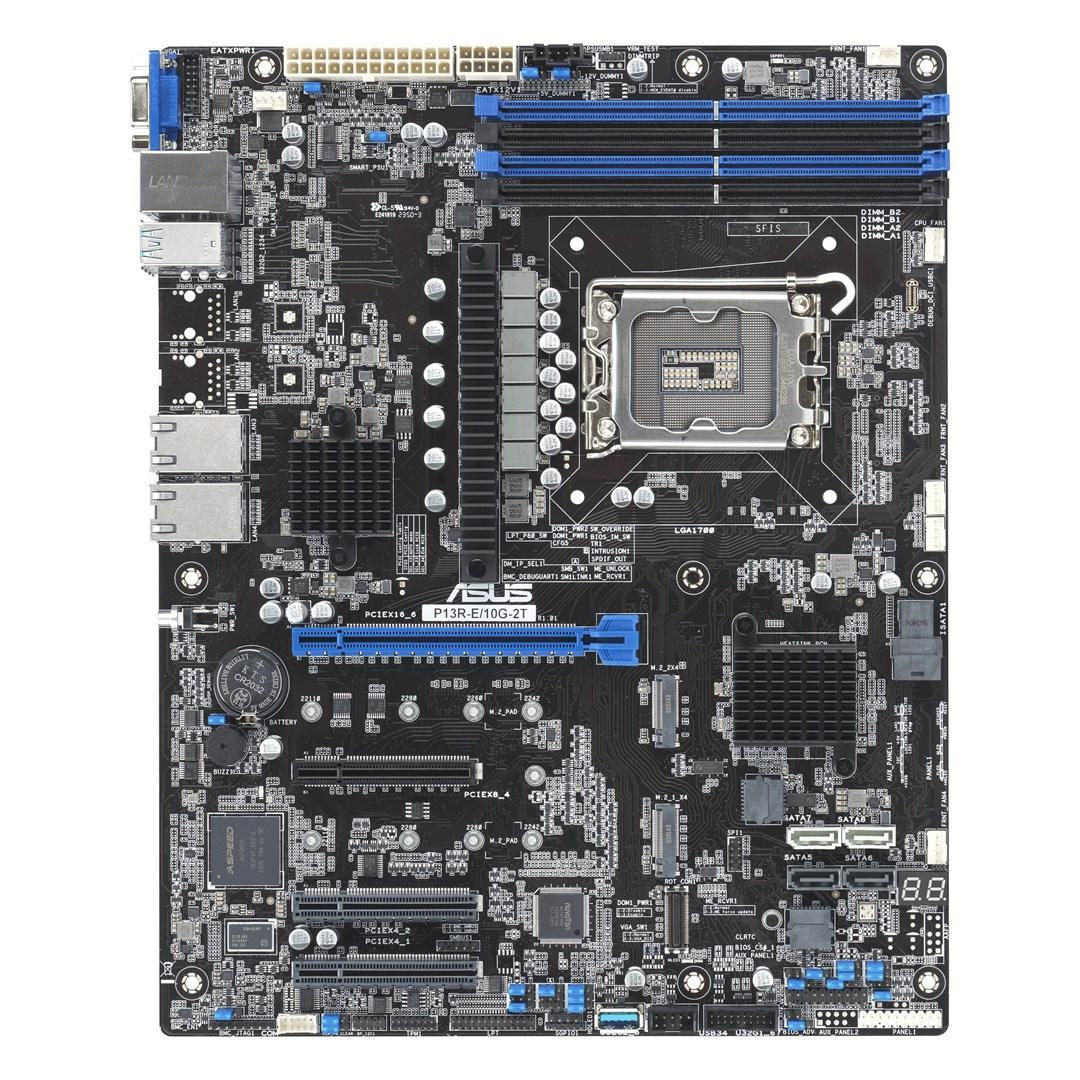 ASUS P13R-E/10G-2T Server Mainboard Sockel Intel LGA 1700 | ATX, 4x DDR5 ECC UDIMM, 2x M.2, Dual 10GB LAN, 8x SATA, 2x PCIe 5.0, 2x PCIe 4.0, 4x USB 10GB, 2x USB 2.0 - Bild 3
