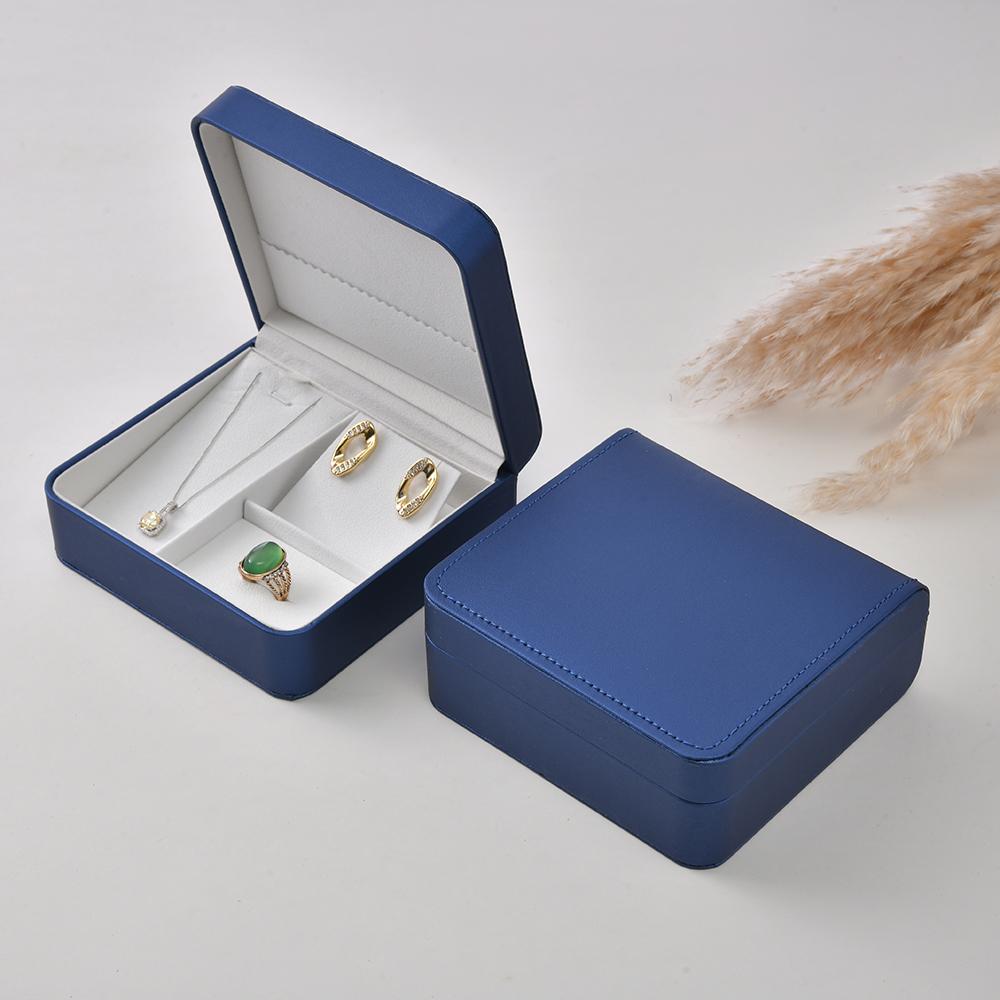 Set Jewellery Box PU Leather Travel Portable Organizer Ring Earrings Necklace Box Three Sets of Jewelry Display Box