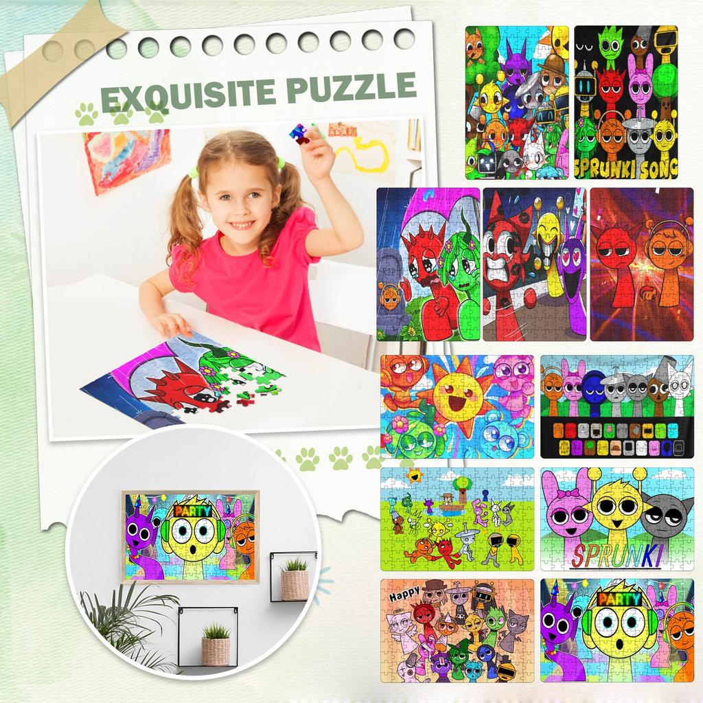 Kreslené puzzle, hračky s puzzle, kreativní dárky, dětské dárky, nástěnné dekorace
