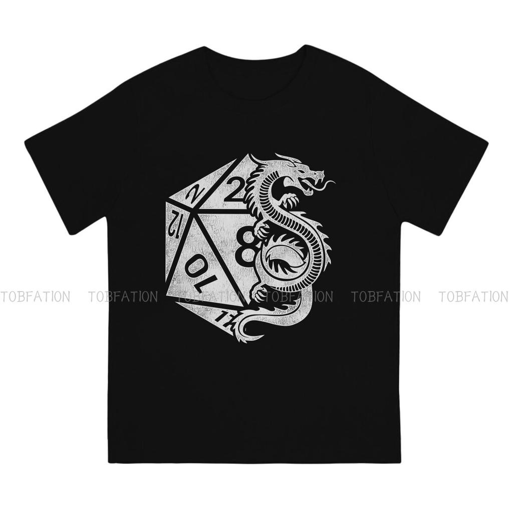 DND-spel T-shirt i ren bomull Drake Poly Tärningar D20 Fängelsehåle Tärningar Elegant T-shirt Homme Herr T-shirt Ny Design