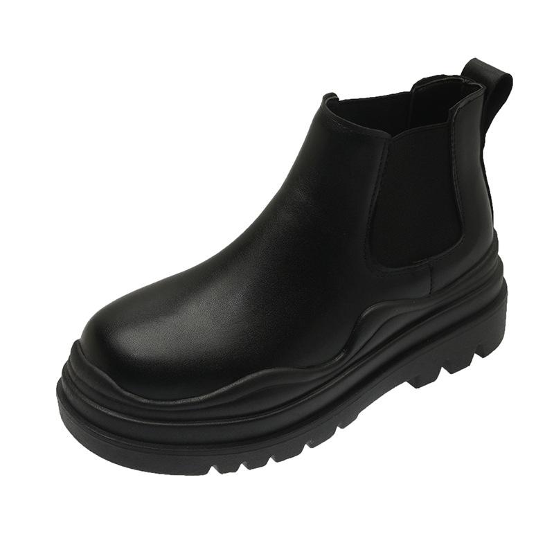 Women S Chelsea Boots Slip On Ankle Boots Women Genuine Leather Platform Flat Shoes Ladies Non-Slip Casual Botas De Mujer 35