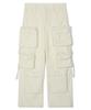 PARTIMENTO Corduroy Combat Cargo Pants Ecru