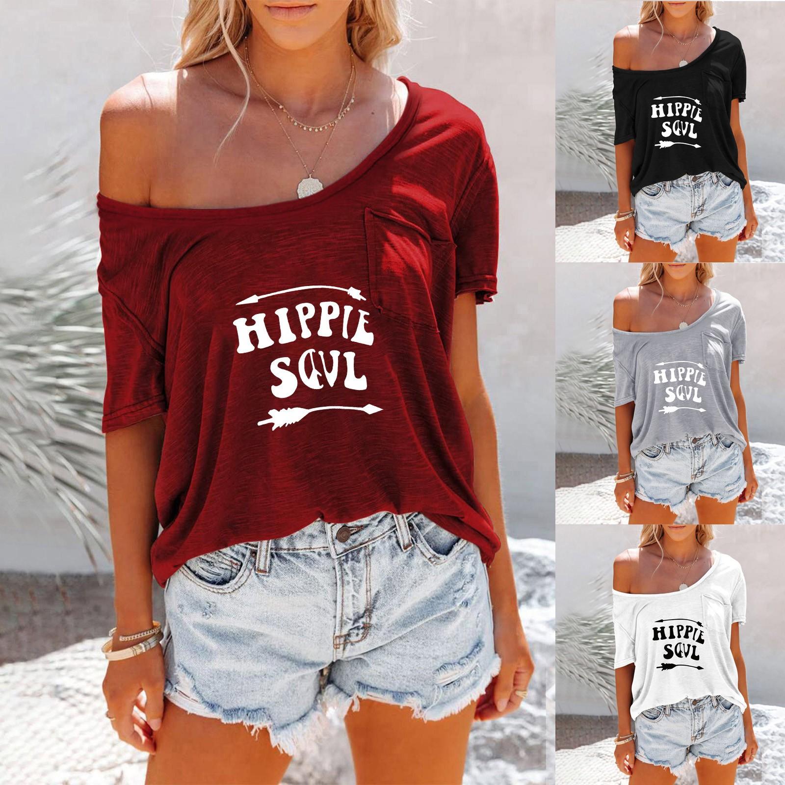 

Женская модная повседневная футболка с круглым вырезом и коротким рукавом с принтом