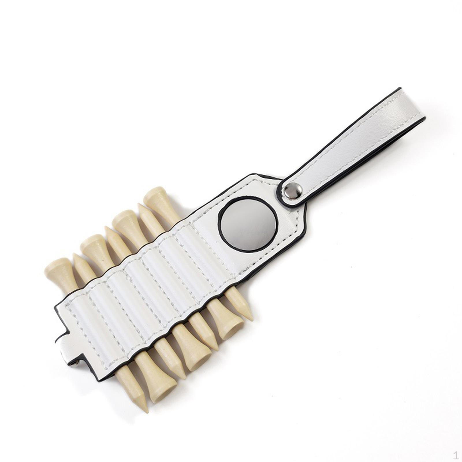 

Golf Tee Holder Carrier Organizer Storage Bag for Practice Hitting Belts белый