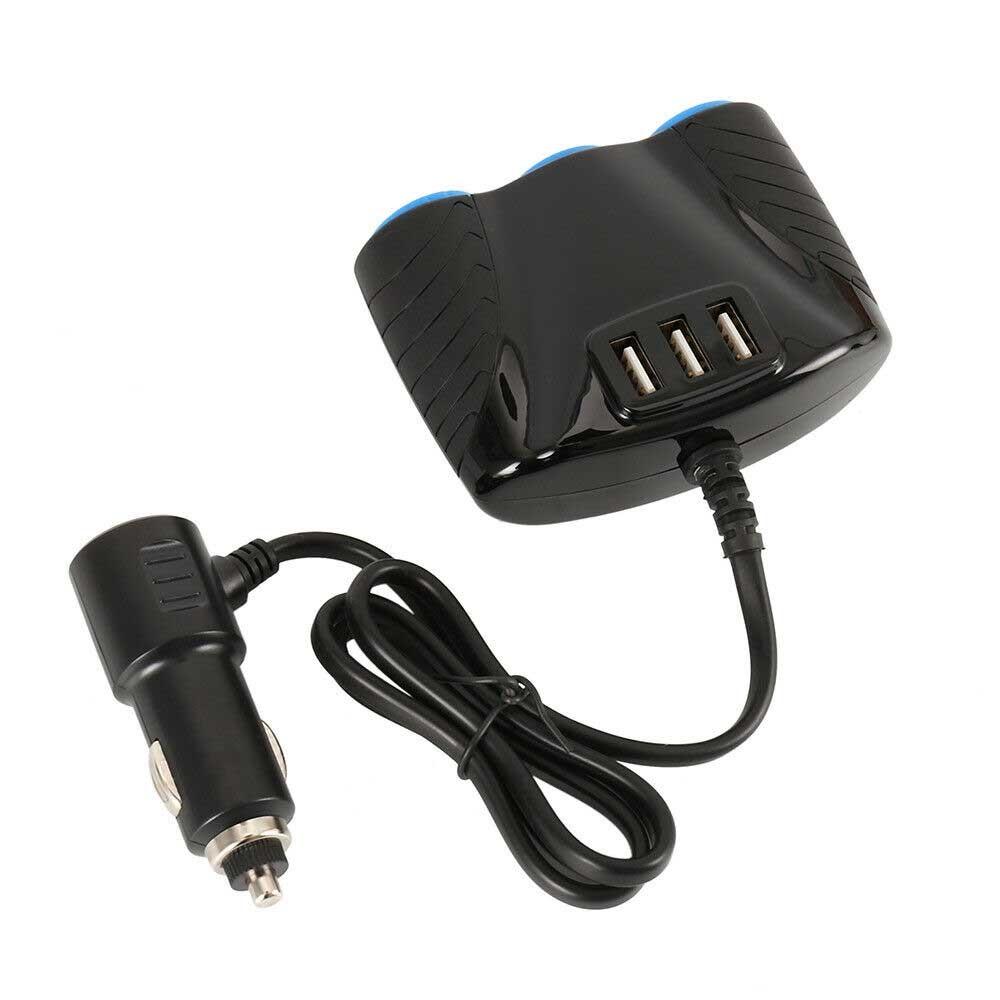 Buy 3 Way Car Cigarette Lighter Socket Splitter DC 12/24V USB Charger