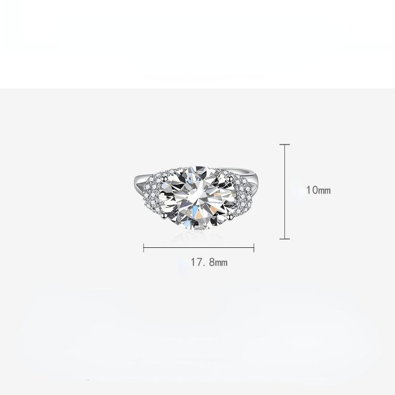 BELLA BOX Opening Resizable Rings For Women 6ct Zircon Engagement Party Fine Jewelry Gift