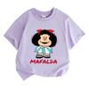 2026 New Style Mafalda Comic Round Neck Tees Boys Girls Kids Clothing 100%Cotton Tops High Quality Sports Sleeves Fashion Streetwear