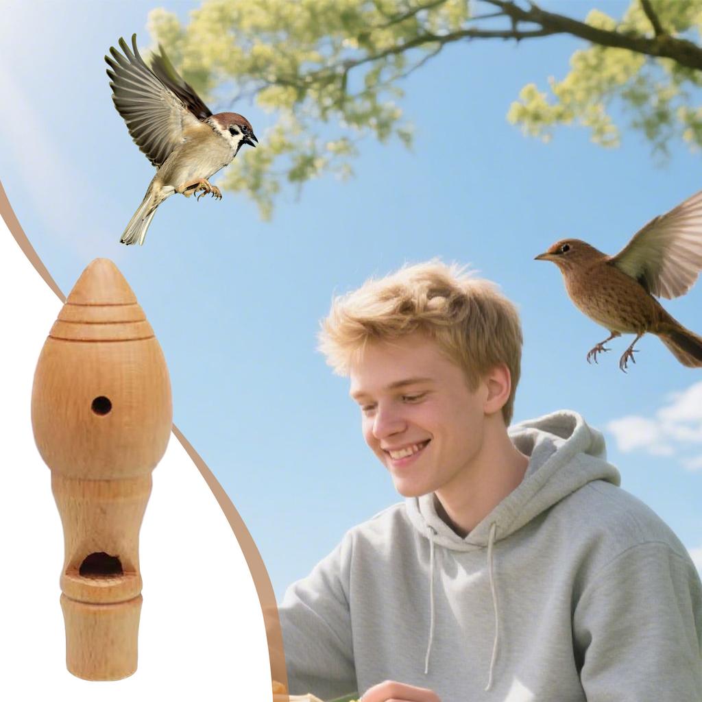 Realistic Wooden Bird Call Whistle Portable Simulation Decoy for Bird Watching & Nature Enthusiasts, Easy to Use for Beginners