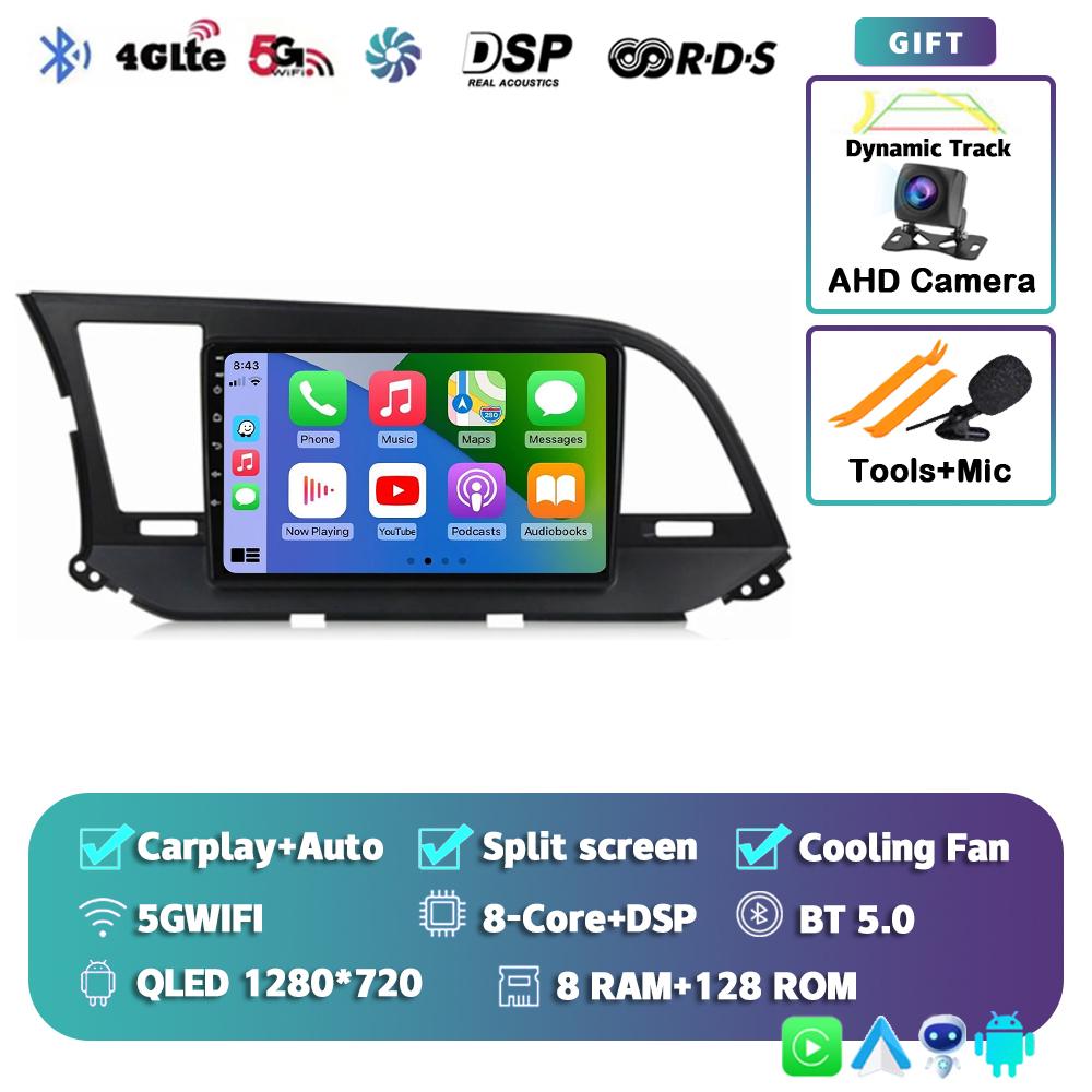 Android 14 Carplay Auto For Hyundai Elantra 6 2015 2016 2017 2018 Car Radio DPS GPS Navigaion Multimidia Video Player 360 Camera