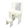 Vanity Desk with Mirror and Lights MDF Modern Makeup Dressing Table with Drawers for Bedroom US