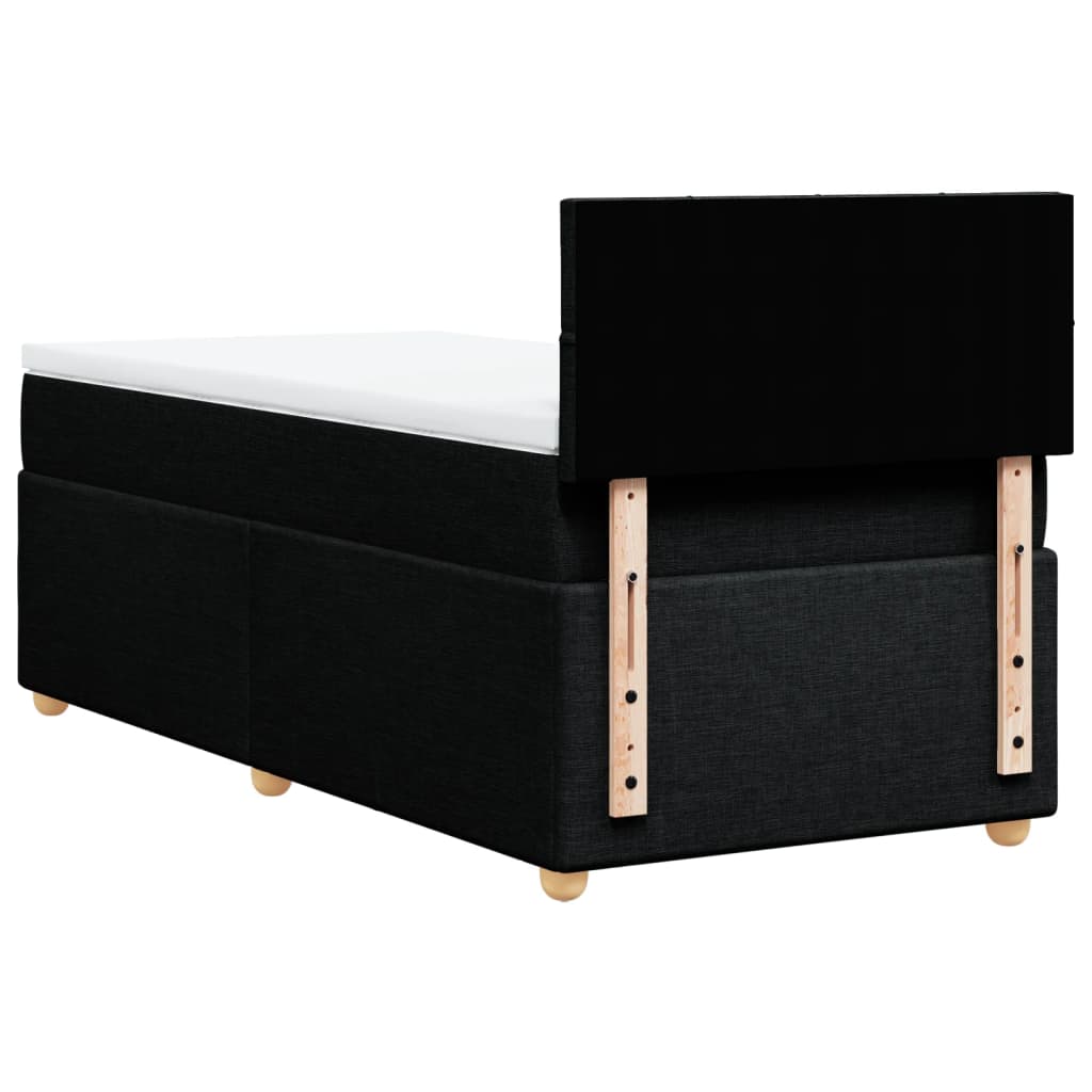 Box Spring Bed with Mattress Black 80 X 200 Cm Fabric