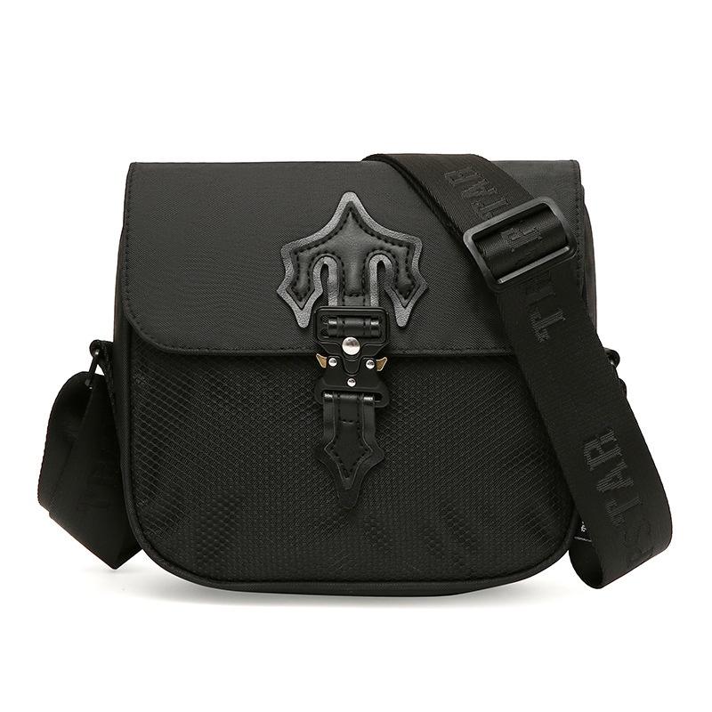 Stilvolle Trapstar Unisex Schulter-Crossbody-Tasche mit reflektierender schwarzer Farbe, perfekt für lässiges Reisen und Charaktere)
