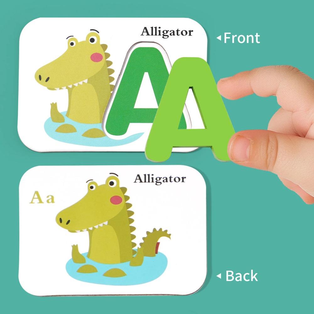 Alphabet Flash Cards Set 26pcs Alphabet Flash Cards Set - Educational Letter Puzzle for Early Learning, Cognitive Memory Game