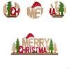 Christmas English Letter Board Wood Sign Wooden Desk Ornament for Kitchen