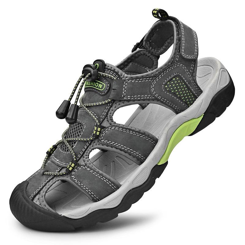 Sandals men's trendy outdoor sports leather bag head casual shoes slippers 2025 new summer breathable men's beach shoes