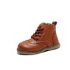 Children Leather Boots Autumn Boys Handsome School Boots Girls  Retro Side Zipper Short Boots Baby Soft Casual Shoes