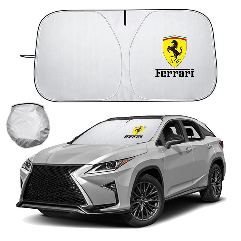 Car Logo Folding Sun Shade Cover Windshield Visor UV Protect For Ferrari Roma 488 Portofino F8 Spider SF90 Superfast LaFerrari