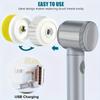 Electric Cleaning Brush with 5 Brush Heads, USB Rechargeable, 500mAh, Handheld Cleaner, Portable and Compact