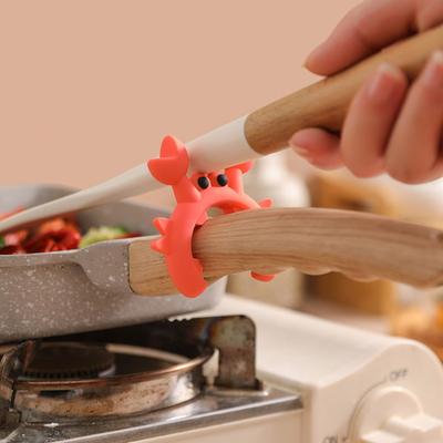 1/2Pcs Kreative Krabbe Geformt Spachtel Rack Utensil Halter Lebensmittel-Grade BPA Freies Wärme
