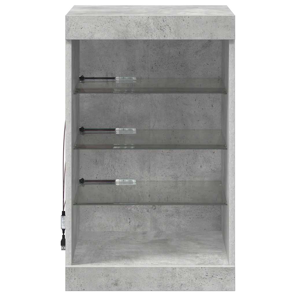 Vidaxl Szafka Z Oświetleniem Led, Szarość Betonu, 41X37X67 Cm
