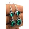 Green Quartz Gemstone Ethnic Handmade Drop Dengle Earring Jewelry ER 092
