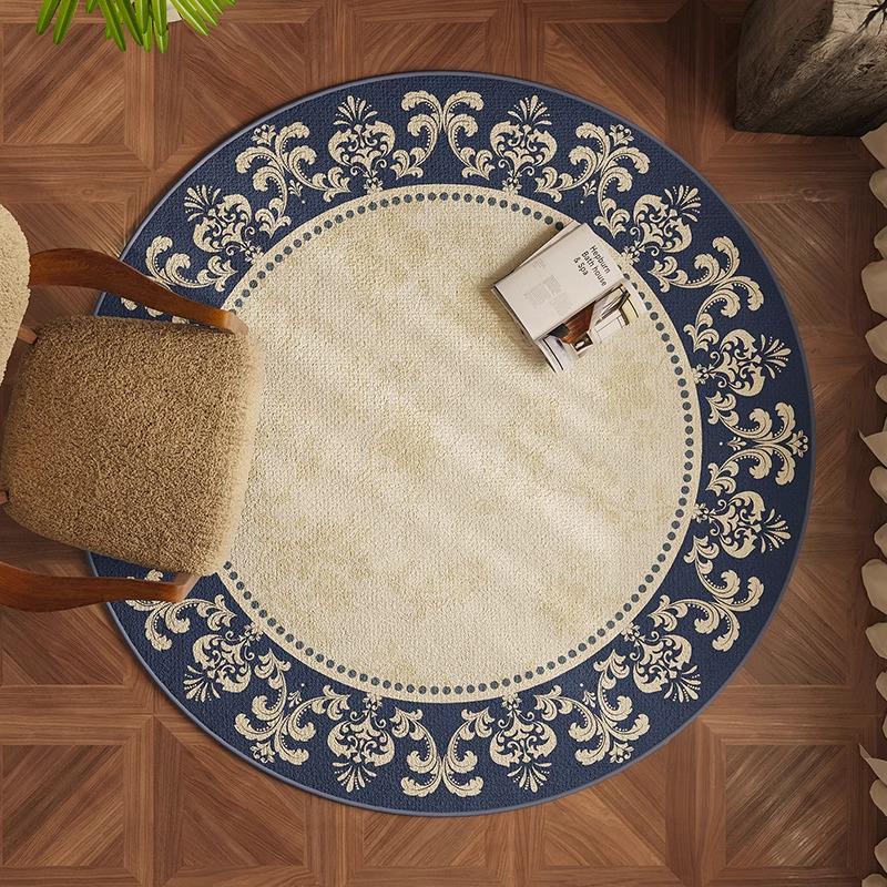 Round Flannel Modern Rug for Living Room, Study, or Bedroom - Perfect for Sofa, Coffee Table, Chair Pad, or Bedside Mat