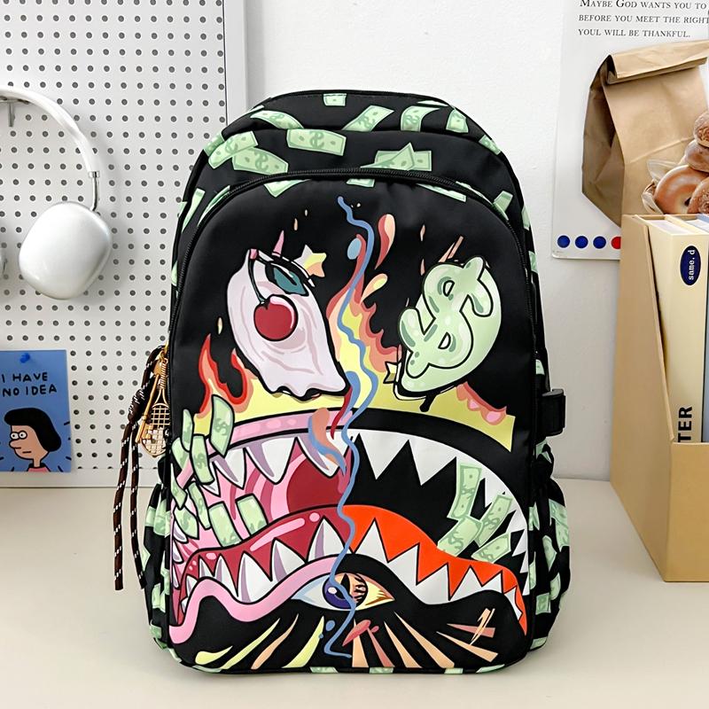 Zaino Colorato Squalo Studente Leggero Impermeabile Scuola Stampato Grande Capacità Cartone Animato