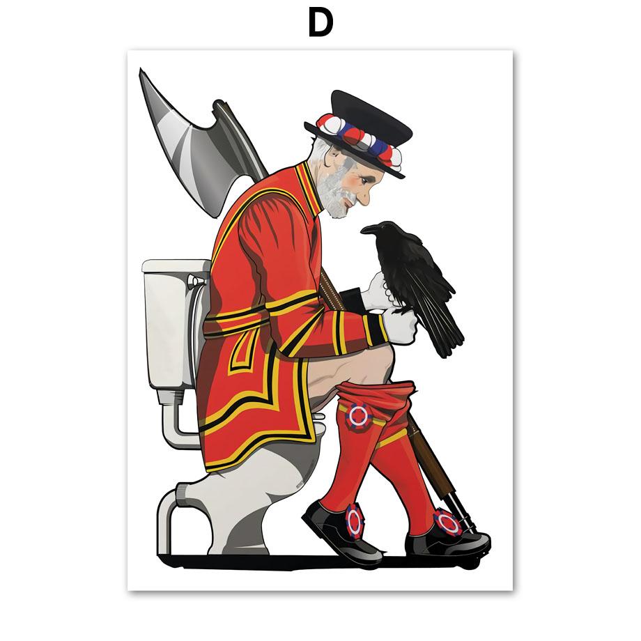 Funny Famous Figure Poster Toilet Wall Art Canvas Painting Nordic Posters and Prints Wall Pictures for Living Room Decor No Frame