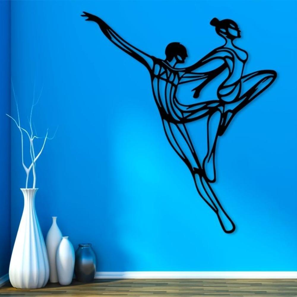 1pc Elegant Dancing Couple Metal Wall Art Sculpture, Iron Male Female Figures for Living Room Balcony Decor, Christmas Valentine Wedding New Year Gift