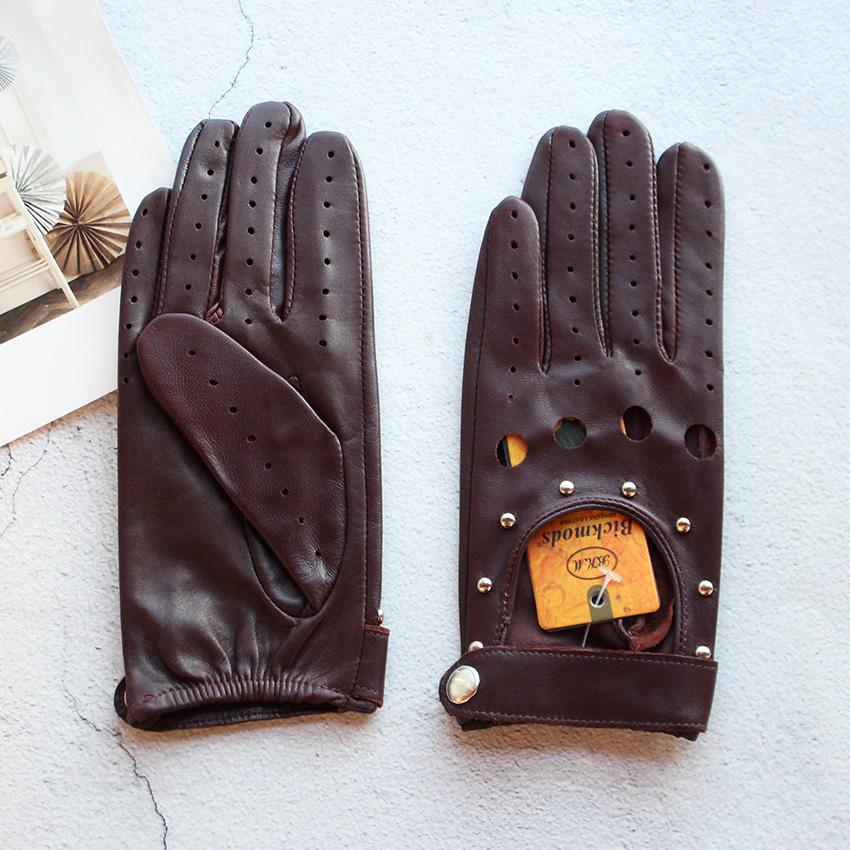 Summer Driving Women's Genuine Leather Driver Gloves Thin Style Unlined Fashion New Motorcycle Riding Color Sheepskin Gloves