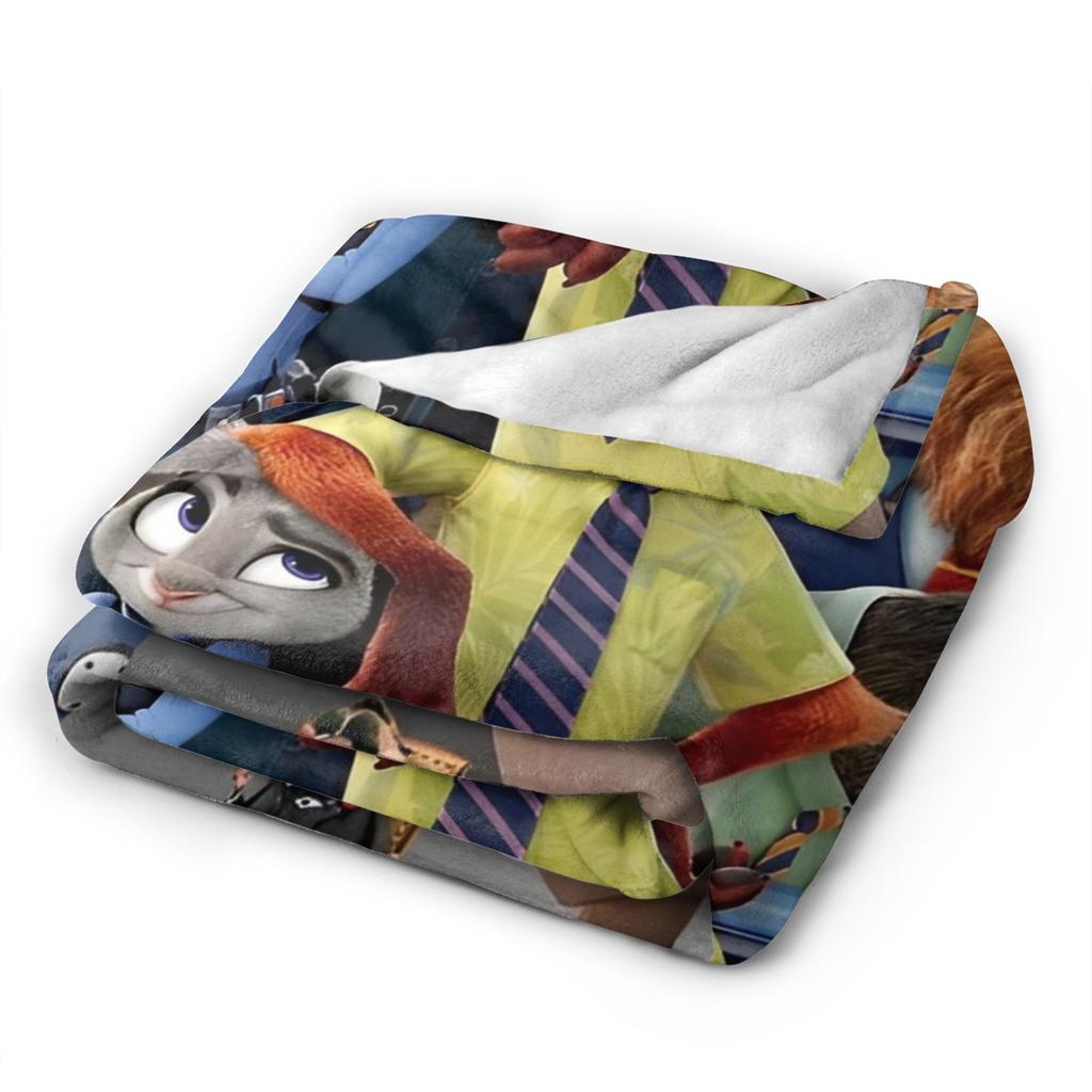 Anime Zootopia Cartoon Blanket  Soft Warm Comfortable Plush Throw Blanket For Home Decor Travel Flannel Bedspread Bed Cover