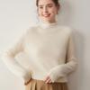 Soft & Cozy Double-Strand Thickened Baby Cashmere Pullover Sweater for Women - Half-High Neck Knit, Perfect for Autumn & Winter